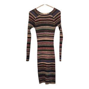 STRIPE METALLIC STRETCH DRESS/ Size small